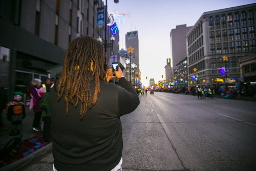 Festivities take place at the Santa Claus/Grey Cup parade on Portage Avenue in Winnipeg on Saturday, Nov. 28, 2015.   (Mikaela MacKenzie/Winnipeg Free Press)