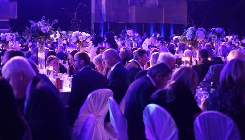 People eat and mingle in the new section of the RBC Convention Centre at a Grey Cup gala dinner in Winnipeg on Saturday, Nov. 28, 2015.   (Mikaela MacKenzie/Winnipeg Free Press)