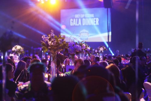 People eat and mingle in the new section of the RBC Convention Centre at a Grey Cup gala dinner in Winnipeg on Saturday, Nov. 28, 2015.   (Mikaela MacKenzie/Winnipeg Free Press)