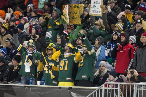 Fans react during the pre-game show at the Grey Cup championship game against the Edmonton Eskimos and the Ottawa Redblacks in Winnipeg, November 29, 2015. 151129 - Sunday, November 29, 2015 -  MIKE DEAL / WINNIPEG FREE PRESS