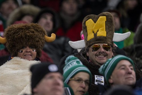 Fans react in the second quater of the Grey Cup championship game against the Edmonton Eskimos and the Ottawa Redblacks in Winnipeg, November 29, 2015. 151129 - Sunday, November 29, 2015 -  MIKE DEAL / WINNIPEG FREE PRESS