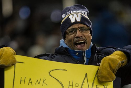 Fans react in the second quater of the Grey Cup championship game against the Edmonton Eskimos and the Ottawa Redblacks in Winnipeg, November 29, 2015. 151129 - Sunday, November 29, 2015 -  MIKE DEAL / WINNIPEG FREE PRESS