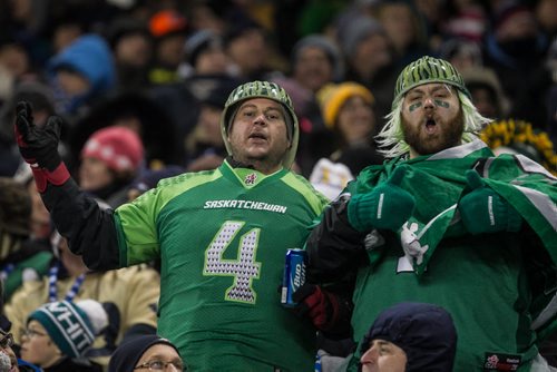 Fans react in the 3rd quarter of the Grey Cup championship game between the Edmonton Eskimos and the Ottawa Redblacks in Winnipeg, November 29, 2015. 151129 - Sunday, November 29, 2015 -  MIKE DEAL / WINNIPEG FREE PRESS