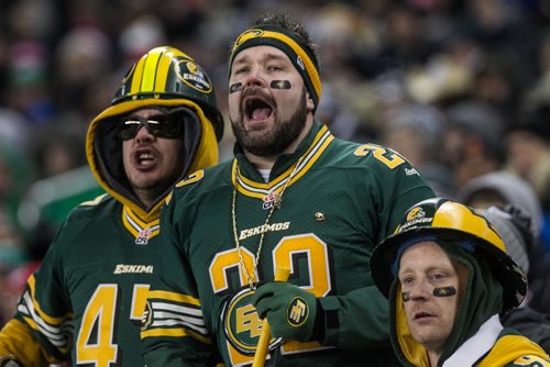 Fans react in the 3rd quarter of the Grey Cup championship game between the Edmonton Eskimos and the Ottawa Redblacks in Winnipeg, November 29, 2015. 151129 - Sunday, November 29, 2015 -  MIKE DEAL / WINNIPEG FREE PRESS