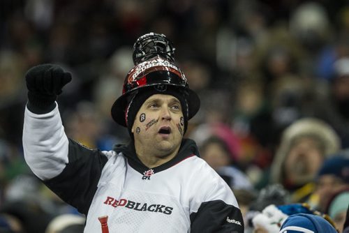 Fans react in the 3rd quarter of the Grey Cup championship game between the Edmonton Eskimos and the Ottawa Redblacks in Winnipeg, November 29, 2015. 151129 - Sunday, November 29, 2015 -  MIKE DEAL / WINNIPEG FREE PRESS