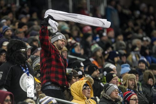 Fans during the 4th quarter of the Grey Cup championship game between the Edmonton Eskimos and the Ottawa Redblacks in Winnipeg, November 29, 2015. 151129 - Sunday, November 29, 2015 -  MIKE DEAL / WINNIPEG FREE PRESS
