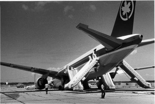 FILE -- gimli glider - an air canada boeing 767 landed on and old unsed runway at gimli manitoba on july 23, 1983.  The runway was used as a drag strip and race car track.  Wayne Glowacki / Winnipeg Free Press