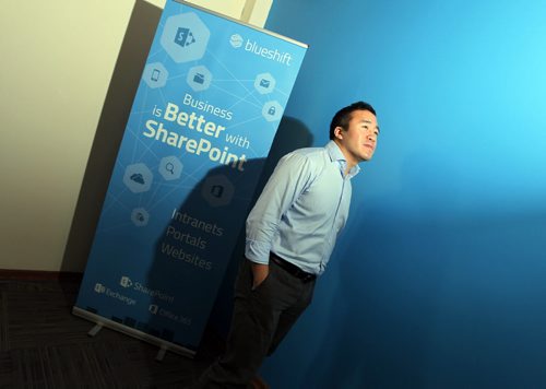 WINNIPEG, MB - blueshift biz - Jason The from blueshift poses for a photo at his Exchange District office. BORIS MINKEVICH / WINNIPEG FREE PRESS DEC 7, 2015