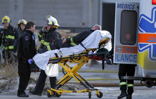WINNIPEG, MB - FIRE - A Winnipeg Firefighter was injured on the job battling a fire at a commercial building in the 900 block of King Edward this afternoon. BORIS MINKEVICH / WINNIPEG FREE PRESS DEC 8, 2015