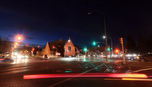 All Saints Anglican Church sdits at the corner of Broadway and Osborne Tuesday evening. See Randy Turner's tale. December 8, 2015 - (Phil Hossack / Winnipeg Free Press)