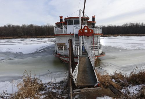 49.8  OLD BOATS. The  Paddlewheel Princess frozen in the slough north of Selkirk, Mb.  Bill Redekop story   Wayne Glowacki / Winnipeg Free Press Dec. 8  2015