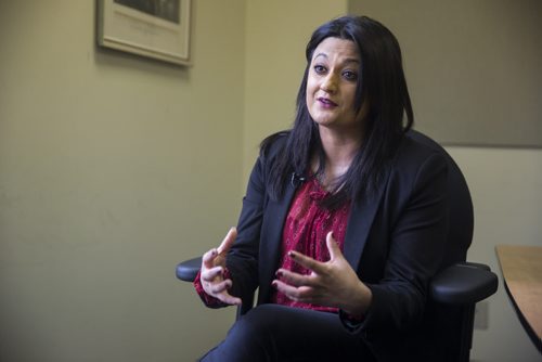 Liberal leader Rana Bokhari in an interview at her office on Broadway in Winnipeg on Wednesday, Dec. 9, 2015.  (Mikaela MacKenzie/Winnipeg Free Press)