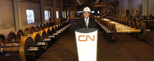 Wayne Luce, vice pres. Human Resources for Amsted Rail  in the  CNs Transcona Shops for the announcement Thursday of a new long-term contract to produce one million wheels for use at CN's Transcona mechanical facility. Martin Cash story Wayne Glowacki / Winnipeg Free Press Dec. 10   2015