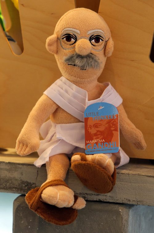 INTERSECTION - Annual goofy gift guide- Moule, 443 Academy Rd.- Little Thinkers. A collection of plush toys shaped like historical figures - Mahatma Gandhi. BORIS MINKEVICH / WINNIPEG FREE PRESS DEC 10, 2015