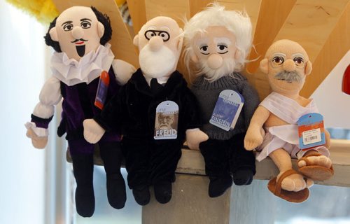 INTERSECTION - Annual goofy gift guide- Moule, 443 Academy Rd.- Little Thinkers. A collection of plush toys shaped like historical figures - William Shakespeare, Sigmund Freud, Albert Einstein, Mahatma Gandhi. BORIS MINKEVICH / WINNIPEG FREE PRESS DEC 10, 2015