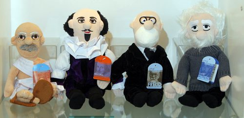 INTERSECTION - Annual goofy gift guide- Moule, 443 Academy Rd.- Little Thinkers. A collection of plush toys shaped like historical figures - Mahatma Gandhi, William Shakespeare, Sigmund Freud, Albert Einstein. BORIS MINKEVICH / WINNIPEG FREE PRESS DEC 10, 2015