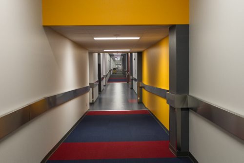 A tour of the new Winnipeg Police Service Headquarters at 245 Smith Street. A hallway in the new building. 151214 - Monday, December 14, 2015 -  MIKE DEAL / WINNIPEG FREE PRESS