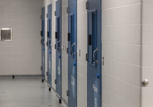 A tour of the new Winnipeg Police Service Headquarters at 245 Smith Street. Holding/interview rooms where prisoners are taken while being entered into the system at the Central Processing Unit. 151214 - Monday, December 14, 2015 -  MIKE DEAL / WINNIPEG FREE PRESS