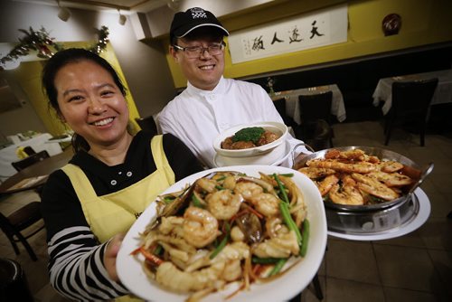 December 14, 2015 - 151214  -  Ling Wang and her husband Baojian Sun owners of the Sunshine Chinese Restaurant Monday, December 14, 2015.  John Woods / Winnipeg Free Press