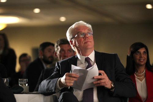 Manitoba Premier Greg Selinger reads over his notes just before delivering his State of the Province address to about 1,000 business leaders at the RBC Convention Centre Tuesday. Dec 15, 2015 Ruth Bonneville / Winnipeg Free Press
