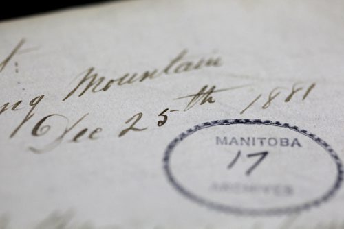 ARCHIVE CHRISTMAS - William Lothian was a young Scottish immigrant who arrived in Canada with his brother Jim in 1880, and eventually settled in Pipestone Valley. He married childhood sweetheart Annie Milliken and raised four children. Here is an original letter form him from Dec 25th 1881. BORIS MINKEVICH / WINNIPEG FREE PRESS COPY PHOTO DEC 16, 2015