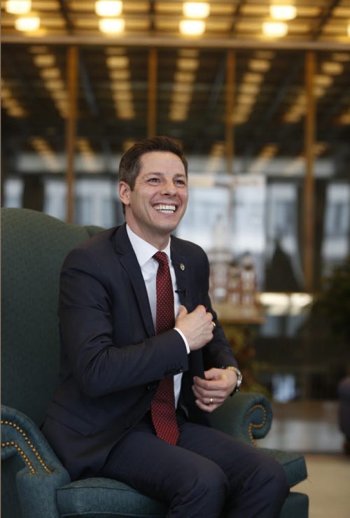 Mayor Brian Bowman at Winnipeg City Hall for year in review. Aldo Santin story.Wayne Glowacki / Winnipeg Free Press Dec. 16   2015