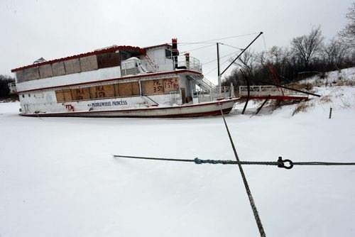 49.8  OLD BOATS. The  Paddlewheel Princess frozen in the slough north of Selkirk, Mb.  Bill Redekop story   Wayne Glowacki / Winnipeg Free Press Dec. 22  2015