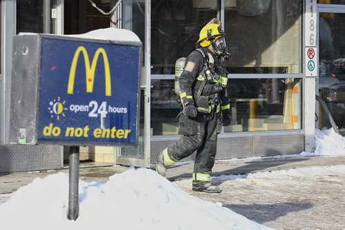 A fire closed down the McDonald's at Main and Mountain shortly after the noon-hour rush. No word on injuries or damage.  151227 December 27, 2015 MIKE DEAL / WINNIPEG FREE PRESS