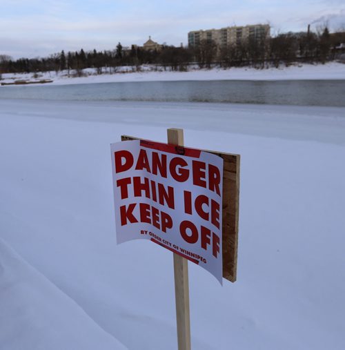 Open water on the Red River near The Forks Tuesday.   Wayne Glowacki / Winnipeg Free Press Dec. 29  2015