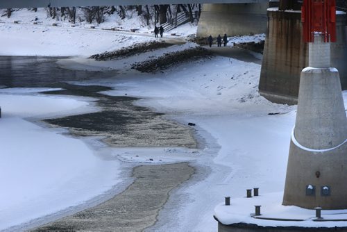 Open water on the Assiniboine River near The Forks Tuesday.   Wayne Glowacki / Winnipeg Free Press Dec. 29  2015
