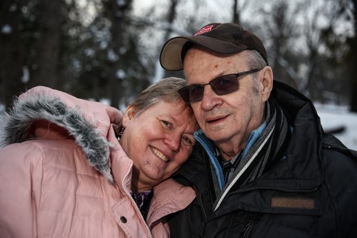 Don and Sylvia deVlaming out for a walk in Kildonan Park. Don has Alzheimer's and is being featured in an Alzheimer Society of Manitoba campaign "Still Here" that's launching on January 5th. Don's message is that he is still full of life and the same Don he was two year's after his diagnosis and dementia. He and Sylvia are keynote speakers and sharing their story at an Alzheimer Society event on January 28th. 151230 - Wednesday, December 30, 2015 -  MIKE DEAL / WINNIPEG FREE PRESS