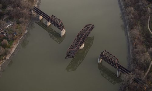 Winnipeg skyline aerial photos for the Red, Assiniboine, La Salle, and Seine River Project. 151026 - Monday, October 26, 2015 -  MIKE DEAL / WINNIPEG FREE PRESS