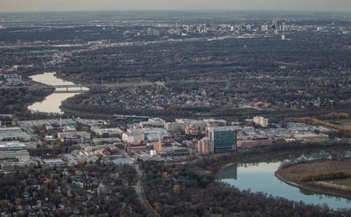 Winnipeg skyline aerial photos for the Red, Assiniboine, La Salle, and Seine River Project.  The University of Manitoba (UofM). 151026 - Monday, October 26, 2015 -  MIKE DEAL / WINNIPEG FREE PRESS