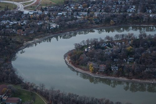 Winnipeg skyline aerial photos for the Red, Assiniboine, La Salle, and Seine River Project. 151026 - Monday, October 26, 2015 -  MIKE DEAL / WINNIPEG FREE PRESS