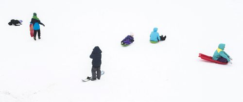 DAVID LIPNOWSKI / WINNIPEG FREE PRESS 160102  Families have fun tobogganing at Arctic Glacier Winter Park Saturday January 2, 2016.