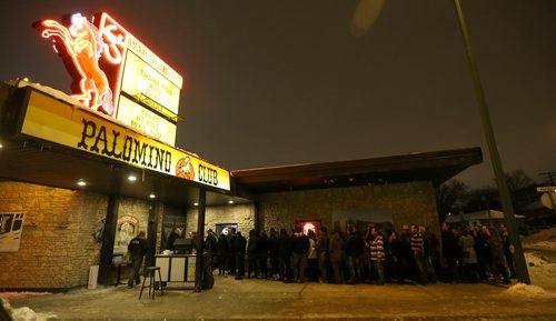 People wait in line to get into the Palomino Club on Jan. 2, 2016. It was the last night for the West End bar. Photo by Jason Halstead/Winnipeg Free Press