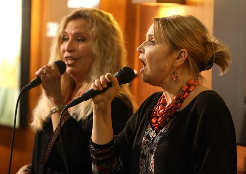 The Todaschuk sisters (Rosemarie (left) and Charlene) sing carols from their recording the Spirit of Ukrainian Christmas with the Todaschuk Sisters at McNally Robinson on Jan. 2, 2016. Photo by Jason Halstead/Winnipeg Free Press RE: Feature on Ukrainian Christmas