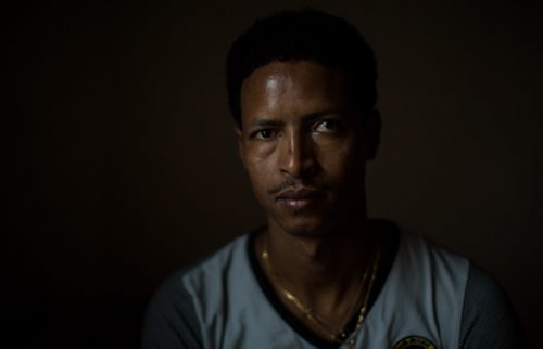 Simon Hagos, at his apartment of Broadway is an Eritrean refugee who arrived in January 2015. 160104 - Monday, January 4, 2016 -  MIKE DEAL / WINNIPEG FREE PRESS