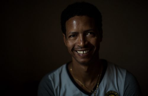 Simon Hagos, at his apartment of Broadway is an Eritrean refugee who arrived in January 2015. 160104 - Monday, January 4, 2016 -  MIKE DEAL / WINNIPEG FREE PRESS