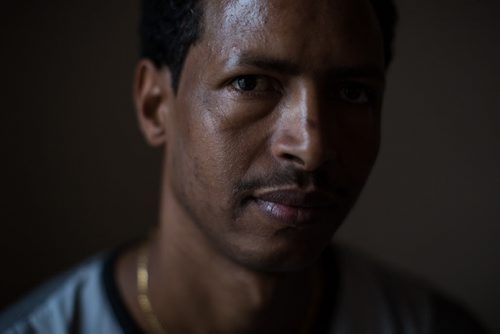 Simon Hagos, at his apartment of Broadway is an Eritrean refugee who arrived in January 2015. 160104 - Monday, January 4, 2016 -  MIKE DEAL / WINNIPEG FREE PRESS