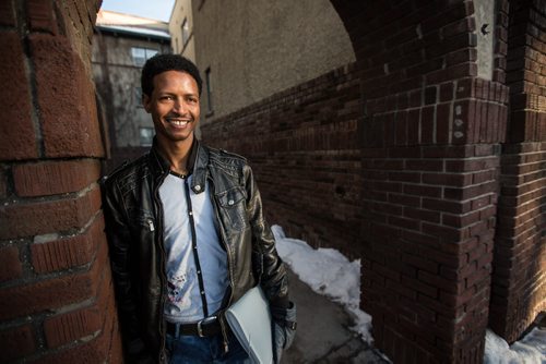 Simon Hagos, at his apartment of Broadway is an Eritrean refugee who arrived in January 2015. 160104 - Monday, January 4, 2016 -  MIKE DEAL / WINNIPEG FREE PRESS