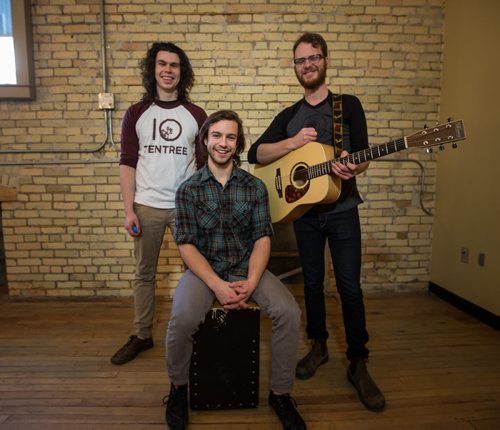 Members of the band The Middle Coast, (l-r) Liam Duncan, Roman Clarke, and Dylan MacDonald after performing for the Exchange Sessions. 160104 - Monday, January 4, 2016 -  MIKE DEAL / WINNIPEG FREE PRESS
