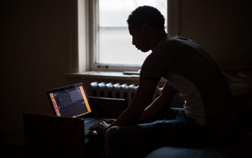 Simon Hagos, at his apartment of Broadway is an Eritrean refugee who arrived in January 2015. 160104 - Monday, January 4, 2016 -  MIKE DEAL / WINNIPEG FREE PRESS