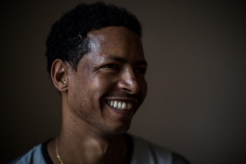 Simon Hagos, at his apartment of Broadway is an Eritrean refugee who arrived in January 2015. 160104 - Monday, January 4, 2016 -  MIKE DEAL / WINNIPEG FREE PRESS