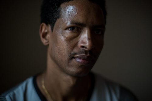 Simon Hagos, at his apartment of Broadway is an Eritrean refugee who arrived in January 2015. 160104 - Monday, January 4, 2016 -  MIKE DEAL / WINNIPEG FREE PRESS