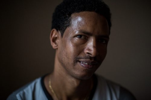 Simon Hagos, at his apartment of Broadway is an Eritrean refugee who arrived in January 2015. 160104 - Monday, January 4, 2016 -  MIKE DEAL / WINNIPEG FREE PRESS