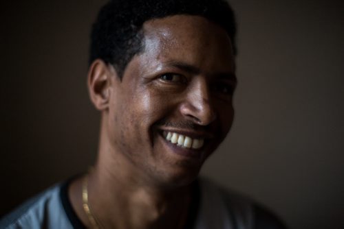 Simon Hagos, at his apartment of Broadway is an Eritrean refugee who arrived in January 2015. 160104 - Monday, January 4, 2016 -  MIKE DEAL / WINNIPEG FREE PRESS