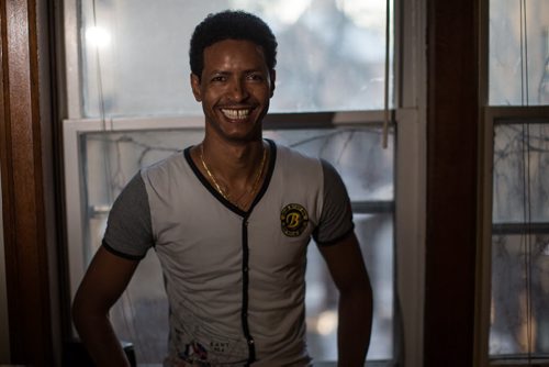 Simon Hagos, at his apartment of Broadway is an Eritrean refugee who arrived in January 2015. 160104 - Monday, January 4, 2016 -  MIKE DEAL / WINNIPEG FREE PRESS