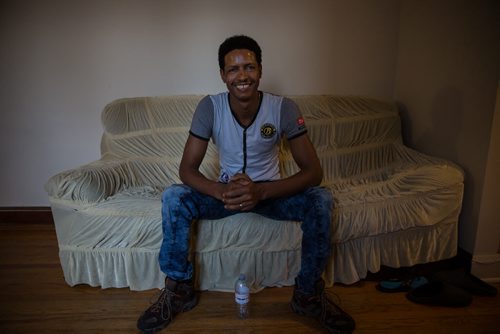 Simon Hagos, at his apartment of Broadway is an Eritrean refugee who arrived in January 2015. 160104 - Monday, January 4, 2016 -  MIKE DEAL / WINNIPEG FREE PRESS