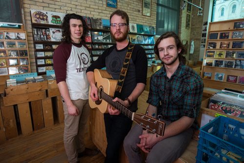 Members of the band The Middle Coast, (l-r) Liam Duncan, Dylan MacDonald, and Roman Clarke after performing for the Exchange Sessions. 160104 - Monday, January 4, 2016 -  MIKE DEAL / WINNIPEG FREE PRESS